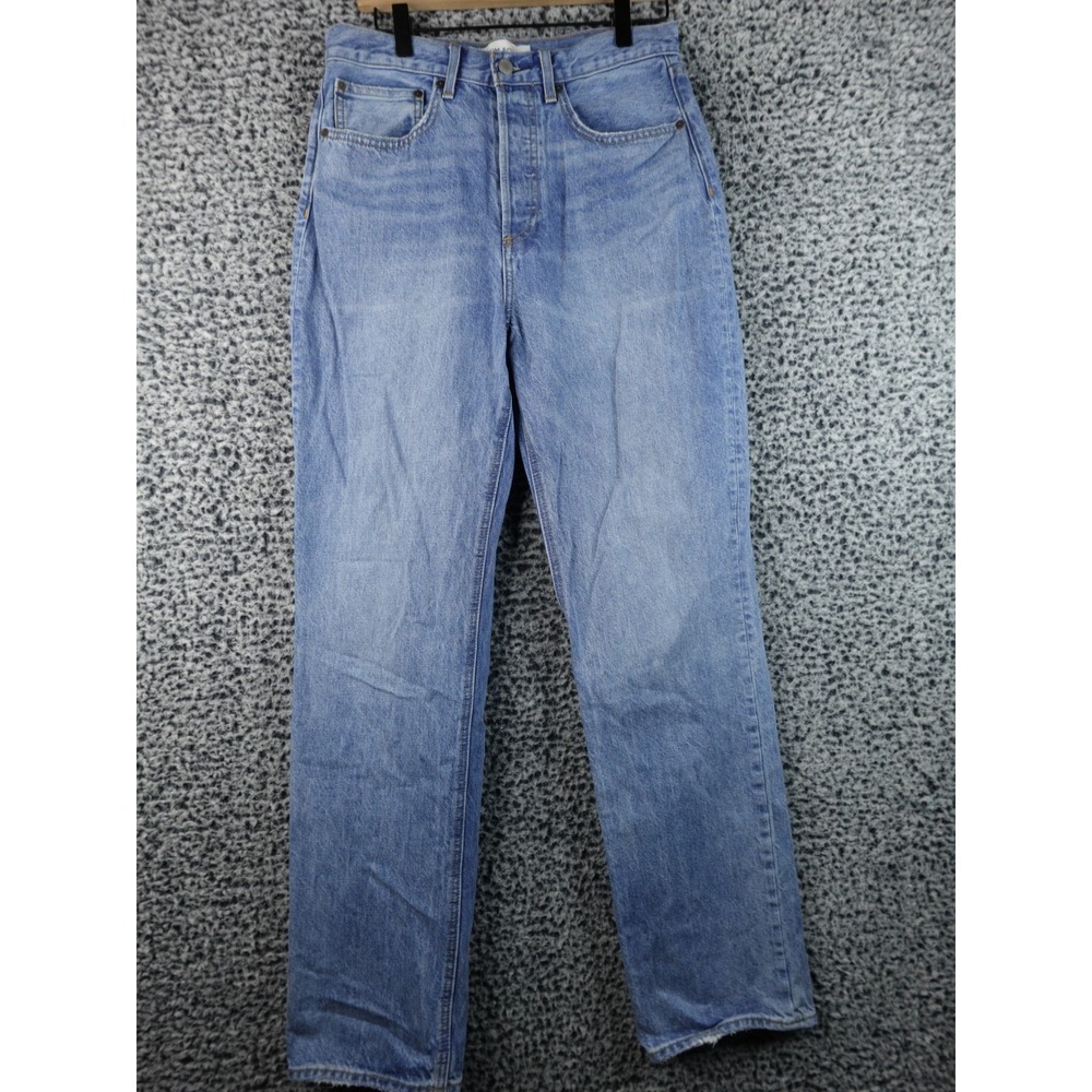 Denim Forum Sz 28 The‎ Joni High-Rise Loose 32L Jeans Womens Blue Cotton Button